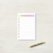 Pastel Rainbow Weekekful Notes Post-it Klebezettel (Auf Schreibtisch)