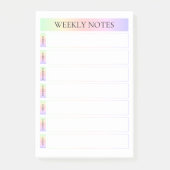 Pastel Rainbow Weekekful Notes Post-it Klebezettel (Vorderseite)