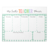 Pastel Rainbow Weekly Teacher Planner Notizblock (Vorderseite)