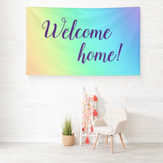 Pastel Rainbow Welcome Zuhause Banner (Insitu)