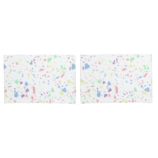 Pastel Rainbow White Abstrakt Terrazzo Muster Kissenbezug (Vorderseite-Set)