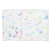 Pastel Rainbow White Abstrakt Terrazzo Muster Kissenbezug (Vorderseite-Links)