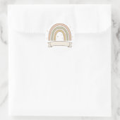 Pastel Rainbow with Stars and Custom Banner – Whim Runder Aufkleber (Tasche)