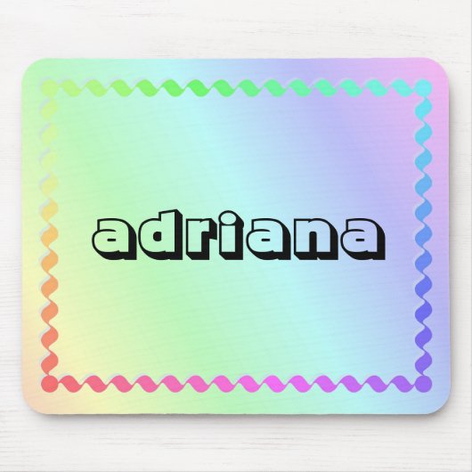 Pastel Rainbow Your Name Computer Mouse Pad Mousepad (Vorne)