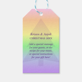 Pastel Rainbow Yuletide Holiday Custom Geschenkanhänger