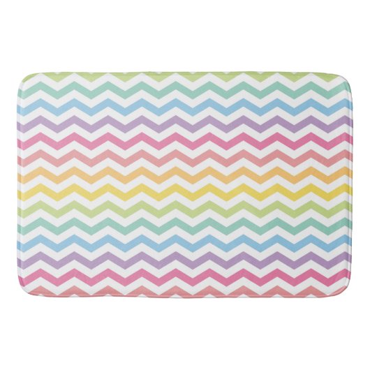 Pastel Rainbow Zickzack Muster Badematte (Vorderseite)