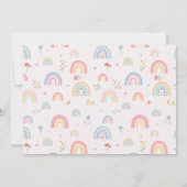 Pastel Rainbows Girly Wildblumen Geburtstag Foto Dankeskarte (Rückseite)