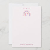 Pastel Rainbows Girly Wildblumen & Herz Dankeskarte (Vorderseite)