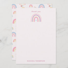 Pastel Rainbows Girly Wildblumen & Herz Dankeskarte