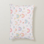 Pastel Rainbows Girly Wildblumen & Herz Dekokissen (Rückseite(Vertikal))