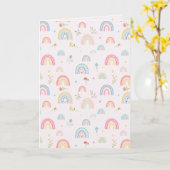 Pastel Rainbows Girly Wildblumen & Herz Karte (Gelbe Blume)