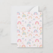 Pastel Rainbows Girly Wildblumen & Herz Mitteilungskarte (Rückseite)
