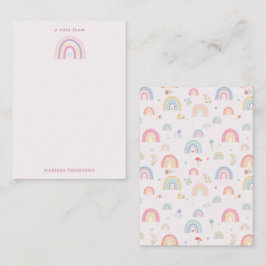 Pastel Rainbows Girly Wildblumen & Herz Mitteilungskarte