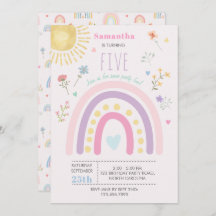 Pastel Rainbows Girly Wildblumen hören Geburtstag
