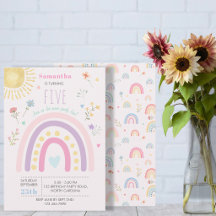 Pastel Rainbows Girly Wildblumen hören Geburtstag