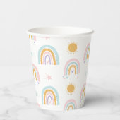 Pastel Rainbows und suns Geburtstagsparty Pappbecher (Rückseite)