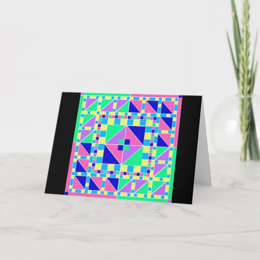 Pastel Rangoli w/ Black Border 2 Diwali Card Karte (Vorderseite)