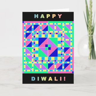 Pastel Rangoli w/ Black Border Diwali Card Karte