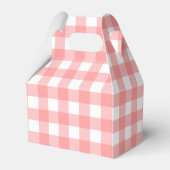 Pastel Raspberry Red Happy Oaster Kariertes Muster Geschenkschachtel (Rückseite)