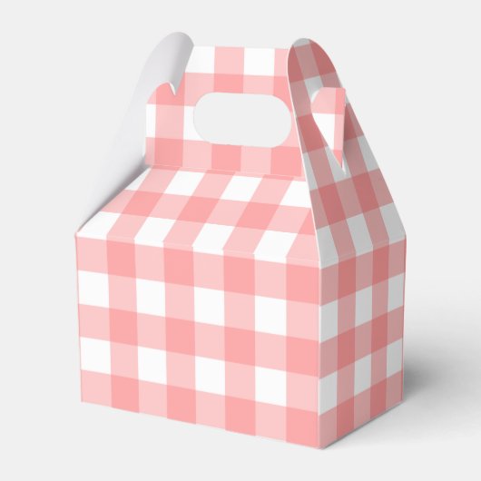 Pastel Raspberry Red Happy Oaster Kariertes Muster Geschenkschachtel (Rückseite)