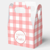 Pastel Raspberry Red Happy Oaster Kariertes Muster Geschenkschachtel (Geöffnet)