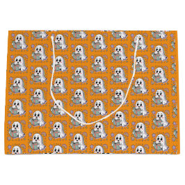 Pastel Reading Book Retro Ghosts Kawaii Muster Große Geschenktüte