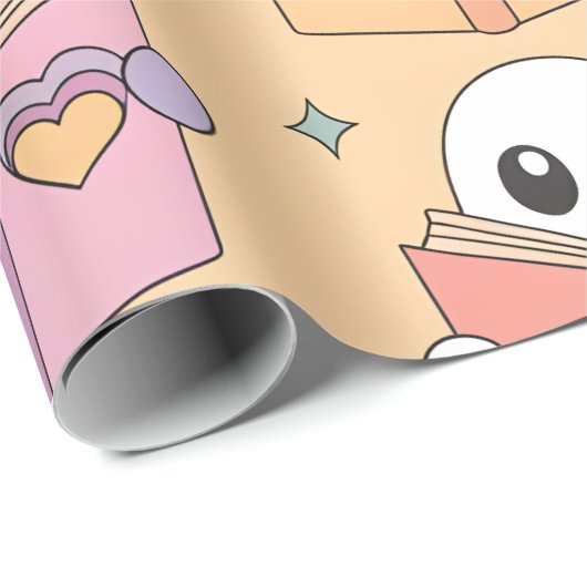 Pastel Reading Retro Ghosts Kawaii Buch Lover Geschenkpapier (Rolleneckpunkt)