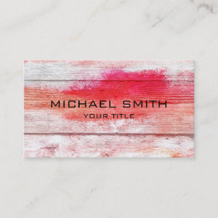 Pastel Red auf Holz Visitenkarte