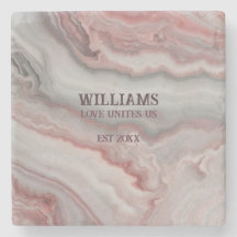 Pastel Red Gray Marble Personalisiert