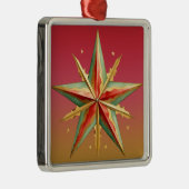 PASTEL RED GREEN GOLD POINED CHRISTMAS STAR ORNAMENT AUS METALL (Rechts)