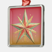 PASTEL RED GREEN GOLD POINED CHRISTMAS STAR ORNAMENT AUS METALL (Links)