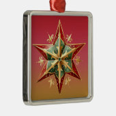 PASTEL RED GREEN GOLD POINED CHRISTMAS STAR ORNAMENT AUS METALL (Rechts)