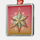 PASTEL RED GREEN GOLD POINED CHRISTMAS STAR ORNAMENT AUS METALL (Links)