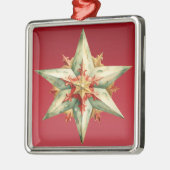 PASTEL RED GREEN GOLD POINED CHRISTMAS STAR ORNAMENT AUS METALL (Links)