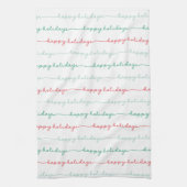 Pastel Red Green Happy Weihnachten Weihnachten Geschirrtuch (Vertikal)