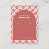 Pastel Red Mid Century Modern Arch Earring Display Visitenkarte (Vorderseite)