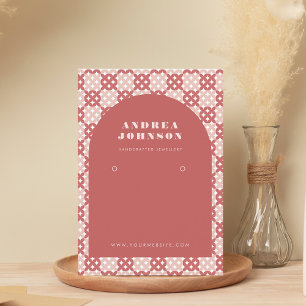 Pastel Red Mid Century Modern Arch Earring Display Visitenkarte