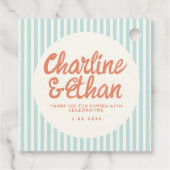 Pastel RedHandwriting Retro Wedding Danke Fav Geschenkanhänger (Rückseite)