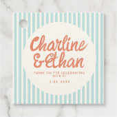 Pastel RedHandwriting Retro Wedding Danke Fav Geschenkanhänger (Vorderseite)