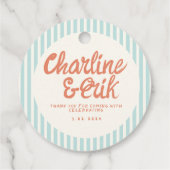 Pastel RedHandwriting Retro Wedding Danke Fav Geschenkanhänger (Rückseite)