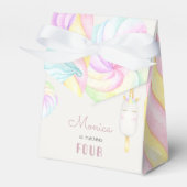 Pastel Regenbogen Aquarell Einhorn Geburtstag süß Geschenkschachtel (Vorderseite)