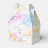 Pastel Regenbogen Aquarell Einhorn Geburtstag süß Geschenkschachtel (Rückseite)