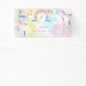 Pastel Regenbogen Aquarellfarbe Einhorn Kindergebu Banner (InSitu)