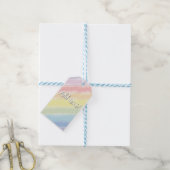 Pastel-Regenbogen-Aquarellfarbe Geschenkanhänger (Mit Garn)