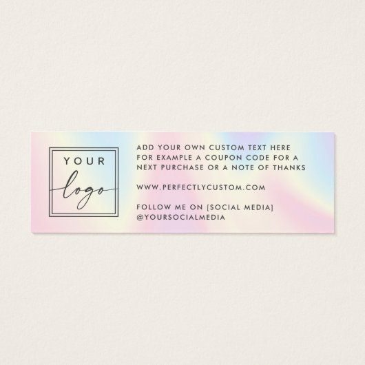 Pastel Regenbogen benutzerdefiniertes Logo danke e (Rückseite)