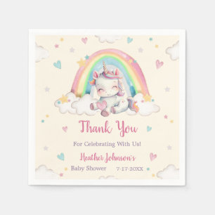 Pastel-Regenbogen-Einhorn-Baby-Party Serviette