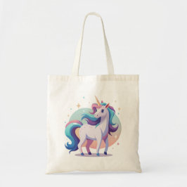 Pastel Regenbogen Einhorn im Cartoon-Stil Tragetasche