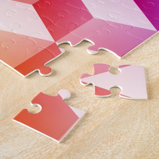 Pastel-Regenbogen-farbige, schattierte 3D-Look Cub Puzzle (Seite)