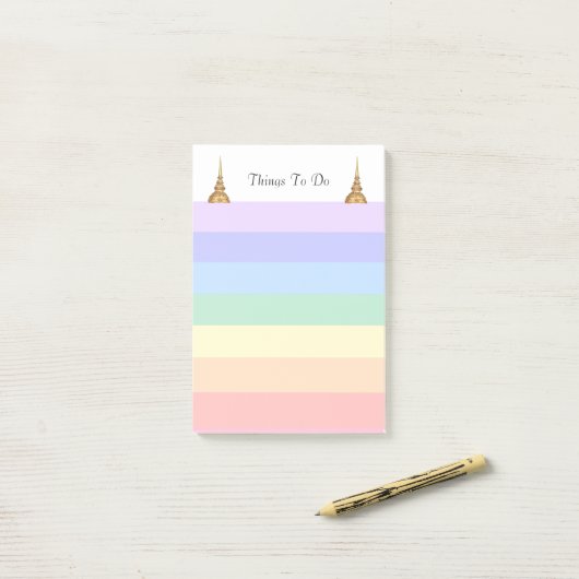 Pastel-Regenbogen-farbige Streifen Dinge zu tun Post-it Klebezettel (Auf Schreibtisch)