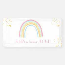 Pastel Regenbogen funkelnd Geburtstag Banner